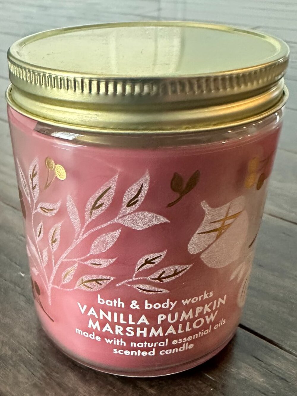 Bath & Body Works Vanilla Pumpkin Marshmallow Single Wick Candle - never used